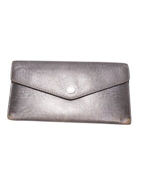 Michael Kors Metallic Silver Gold Snap Wallet Clutch Bifold
